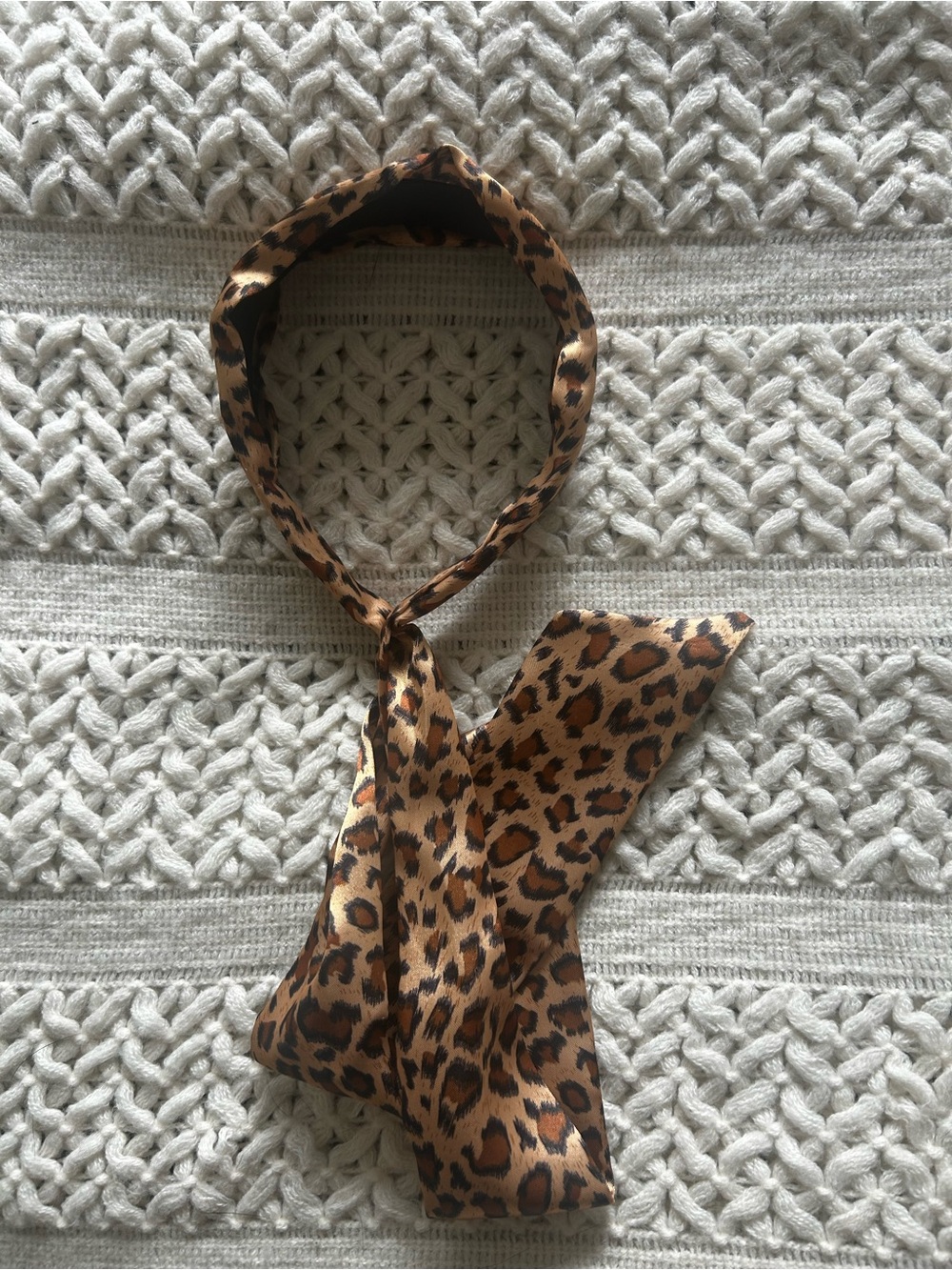 Source Unknown Leopard Print Headband with Tie - Brown, Black